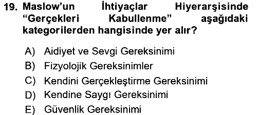 Sağlıklı Yaşam 2016-2017 Ara Sınav - 19. soru
