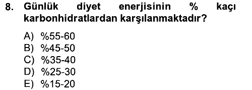 Sağlıklı Yaşam 2012-2013 Dönem Sonu Sınavı - 8. soru