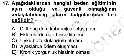Sağlıklı Yaşam 2012-2013 Dönem Sonu Sınavı - 17. soru