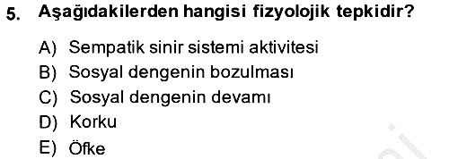 Sağlıklı Yaşam 2013-2014 Dönem Sonu Sınavı - 5. soru