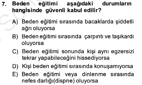 Sağlıklı Yaşam 2013-2014 Dönem Sonu Sınavı - 7. soru