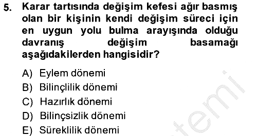 Sağlıklı Yaşam 2014-2015 Dönem Sonu Sınavı - 5. soru