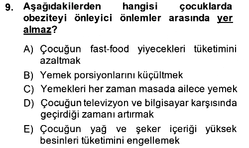 Sağlıklı Yaşam 2014-2015 Dönem Sonu Sınavı - 9. soru