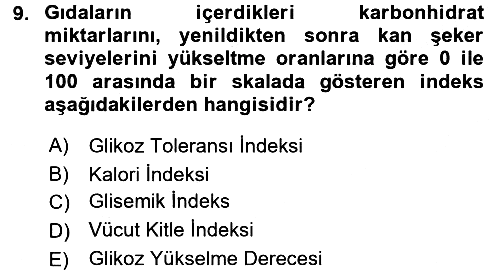 Sağlıklı Yaşam 2015-2016 Dönem Sonu Sınavı - 9. soru