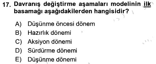 Sağlıklı Yaşam 2015-2016 Dönem Sonu Sınavı - 17. soru