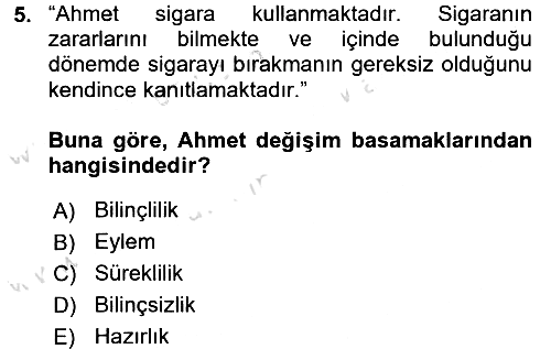 Sağlıklı Yaşam 2016-2017 Dönem Sonu Sınavı - 5. soru