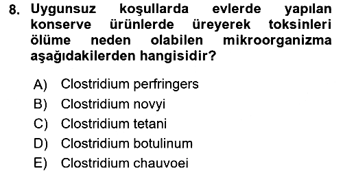 Sağlıklı Yaşam 2016-2017 Dönem Sonu Sınavı - 8. soru