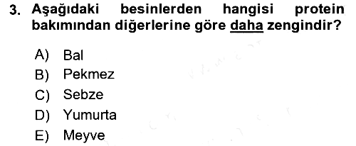 Sağlıklı Yaşam 2015-2016 Tek Ders Sınavı - 3. soru