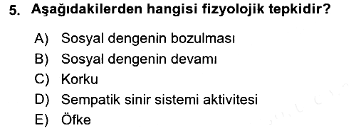Sağlıklı Yaşam 2015-2016 Tek Ders Sınavı - 5. soru