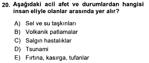 Sağlıklı Yaşam 2020-2021 Yaz Okulu Sınavı - 20. soru