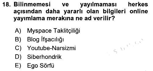 Sağlıklı Yaşam 2021-2022 Yaz Okulu Sınavı - 18. soru