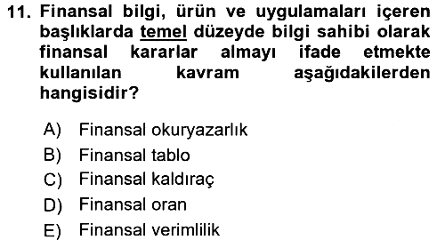 Verimlilik Yönetimi 2017-2018 3 Ders Sınavı - 11. soru
