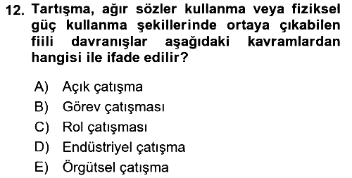 Verimlilik Yönetimi 2017-2018 3 Ders Sınavı - 12. soru
