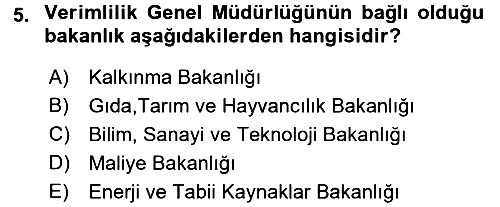 Verimlilik Yönetimi 2015-2016 Ara Sınav - 5. soru