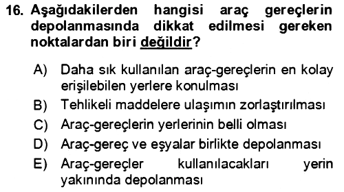 Verimlilik Yönetimi 2018-2019 Ara Sınav - 16. soru