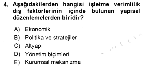 Verimlilik Yönetimi 2021-2022 Ara Sınav - 4. soru