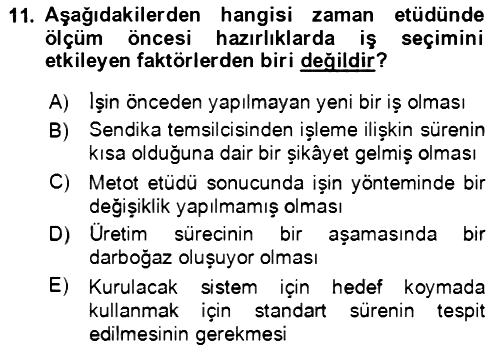 Verimlilik Yönetimi 2021-2022 Ara Sınav - 11. soru