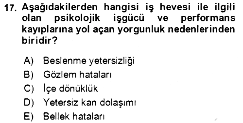 Verimlilik Yönetimi 2021-2022 Ara Sınav - 17. soru