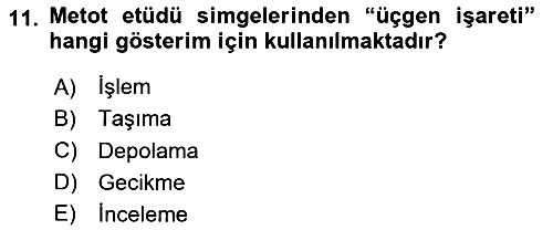 Verimlilik Yönetimi 2023-2024 Ara Sınav - 11. soru
