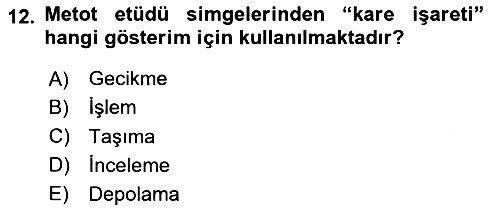 Verimlilik Yönetimi 2025-2026 Ara Sınav - 12. soru