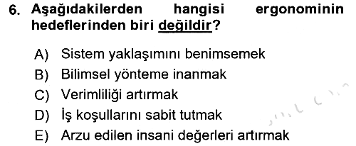 Verimlilik Yönetimi 2015-2016 Dönem Sonu Sınavı - 6. soru