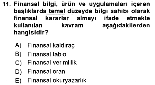 Verimlilik Yönetimi 2016-2017 Dönem Sonu Sınavı - 11. soru