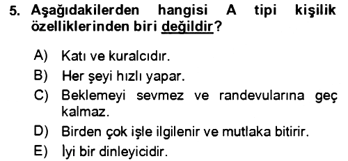 Verimlilik Yönetimi 2023-2024 Dönem Sonu Sınavı - 5. soru