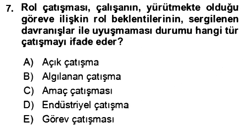 Verimlilik Yönetimi 2023-2024 Dönem Sonu Sınavı - 7. soru