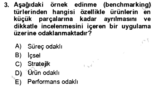 Verimlilik Yönetimi 2021-2022 Yaz Okulu Sınavı - 3. soru