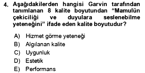 Verimlilik Yönetimi 2021-2022 Yaz Okulu Sınavı - 4. soru