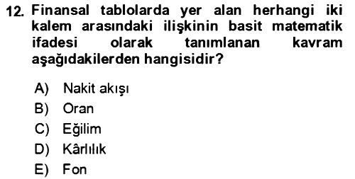 Verimlilik Yönetimi 2021-2022 Yaz Okulu Sınavı - 12. soru
