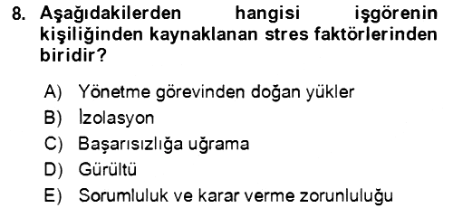 Verimlilik Yönetimi 2022-2023 Yaz Okulu Sınavı - 8. soru