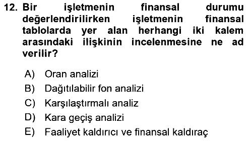 Verimlilik Yönetimi 2024-2025 Yaz Okulu Sınavı - 12. soru