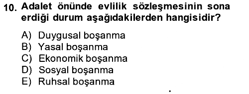 Aile Psikolojisi ve Eğitimi 2013-2014 Ara Sınav - 10. soru