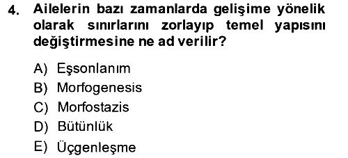 Aile Psikolojisi ve Eğitimi 2014-2015 Ara Sınav - 4. soru