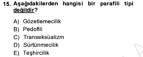 Aile Psikolojisi ve Eğitimi 2014-2015 Ara Sınav - 15. soru
