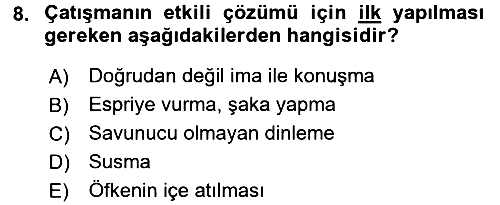 Aile Psikolojisi ve Eğitimi 2015-2016 Ara Sınav - 8. soru