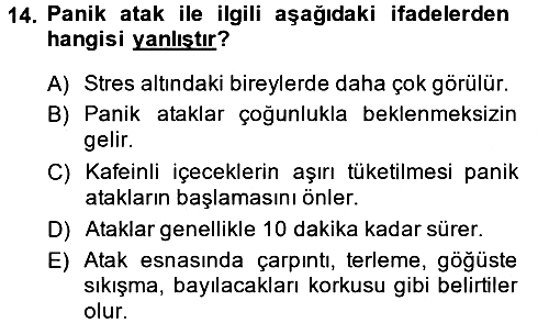 Aile Psikolojisi ve Eğitimi 2013-2014 Dönem Sonu Sınavı - 14. soru