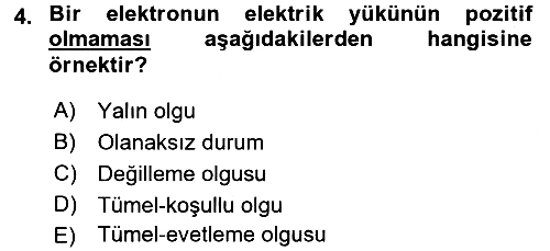 Bilim Felsefesi 2016-2017 3 Ders Sınavı - 4. soru