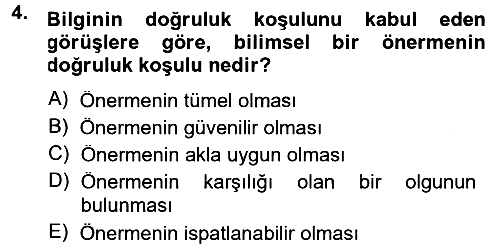 Bilim Felsefesi 2012-2013 Ara Sınav - 4. soru
