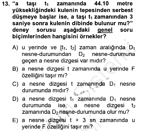 Bilim Felsefesi 2012-2013 Ara Sınav - 13. soru