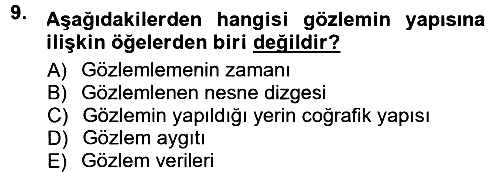 Bilim Felsefesi 2013-2014 Ara Sınav - 9. soru