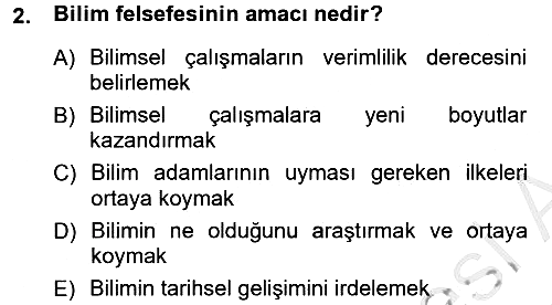 Bilim Felsefesi 2012-2013 Dönem Sonu Sınavı - 2. soru