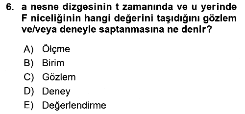 Bilim Felsefesi 2024-2025 Yaz Okulu Sınavı - 6. soru