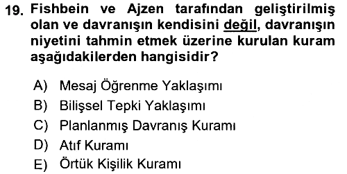 Birey ve Davranış 2018-2019 3 Ders Sınavı - 19. soru