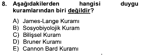 Birey ve Davranış 2012-2013 Ara Sınav - 8. soru