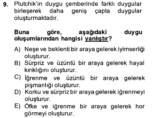 Birey ve Davranış 2013-2014 Ara Sınav - 9. soru