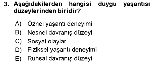 Birey ve Davranış 2015-2016 Ara Sınav - 3. soru