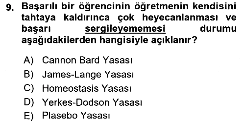 Birey ve Davranış 2016-2017 Ara Sınav - 9. soru