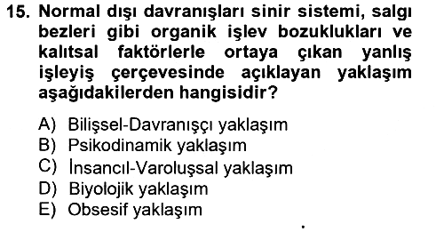 Birey ve Davranış 2012-2013 Dönem Sonu Sınavı - 15. soru